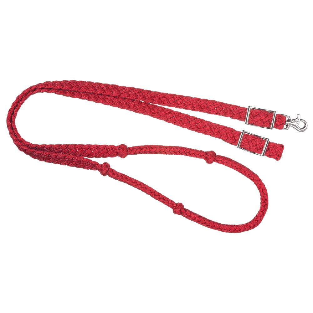 Photo 1 of Tough 1 Knotted Cord Roping Reins, Red ,1" X 8'