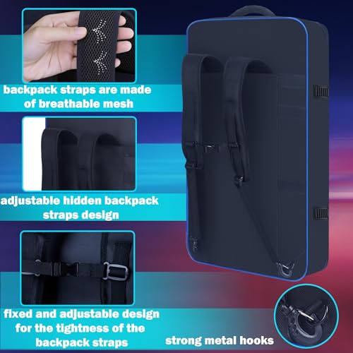 Image of DJ Controller Case Bag Compatible with DDJ-FLX10 / 1000 / 1000SRT / DDJ-GRV6 / REV5 / REV7, Padding Gig Bag with Adjustable Shouldder Strap, DJ Backpack with Multi- Pockets for Gear (Blue, without wheels)