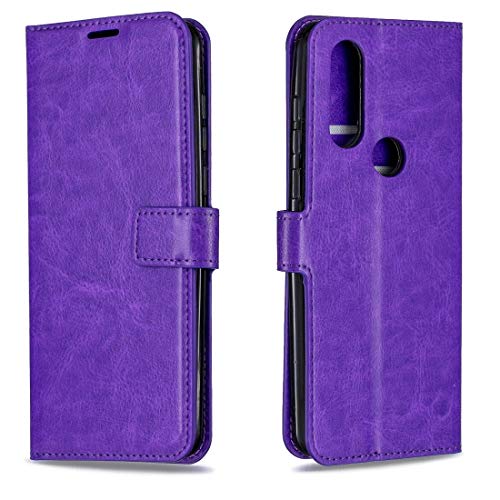Étui Moto One Vision en cuir Crazy Horse violet avec porte-cartes élégant