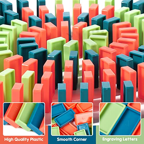 100 Pcs Dominoes Block, Mini Plastic Dominos Accessories For Automatic Domino Train Toy Set, Bulk Dominoes Building And Stacking Toy, Dominoes For Kids Birthday Party Favor, Random Color（No Train） #TOP3