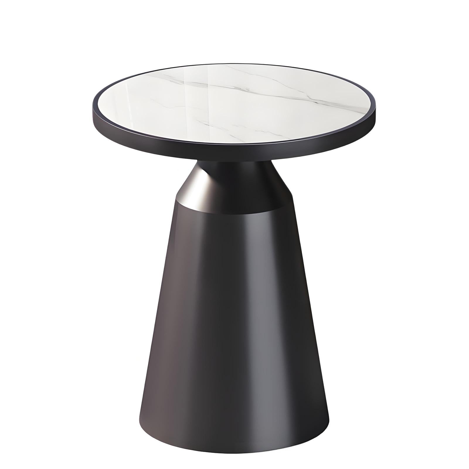 Table d'appoint à piédestal en marbre et métal 24x24x23in D