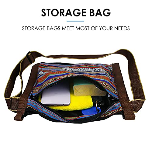 Grebest Yoga Mat Bag With Shoulder Strap,12.2" X 10.63"Bohemian Style Large Capacity Polyester Retro Adjustable Buckle Shoulder Bag For Gym Brown 12.2" X 10.63" #TOP5