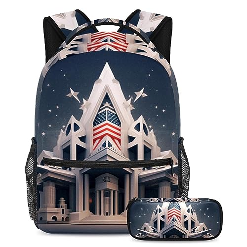 Sac à dos avec trousse Independence Day pour soulager le dos des étudiants