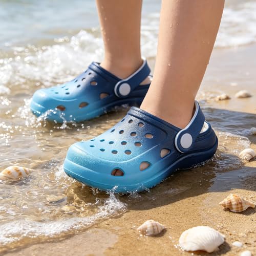 Image of vibdiv Boys Girls Clogs Kids Garden Shoes Unisex Child Cartoon Slides Sandals Beach Slipper Indoor Outdoor(Toddler /Little Kids /Big Kids)