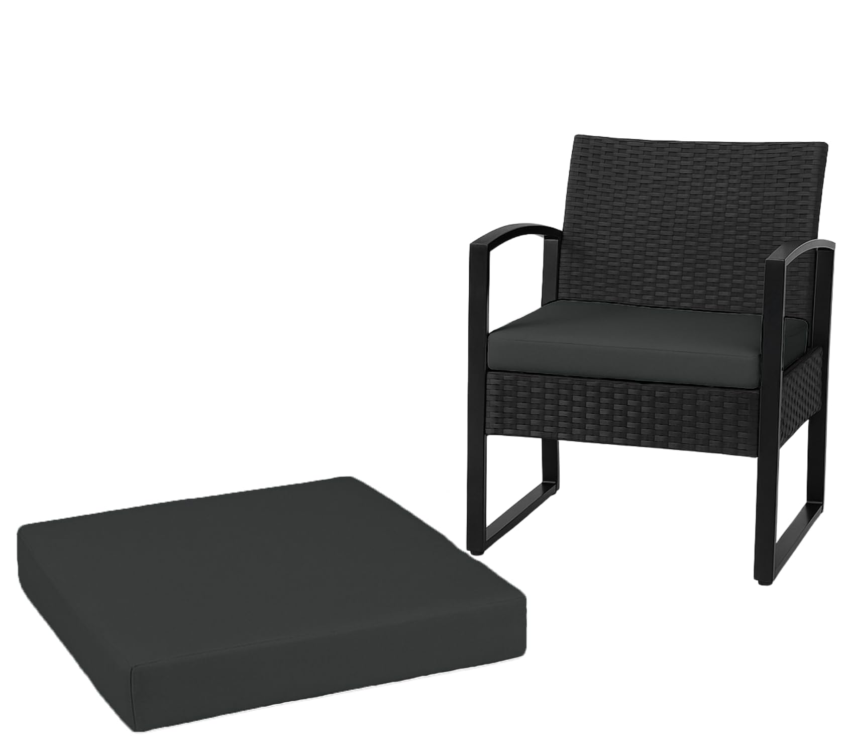 Dazzle Collection 100% Waterproof Seat Pad For Indoor & Outdoor Dining Chairs Garden Sofa Chair Cushion Rattan Seat Patio Chair Cushion (60 x 60 x 5cm, Charcoal) โ image 1