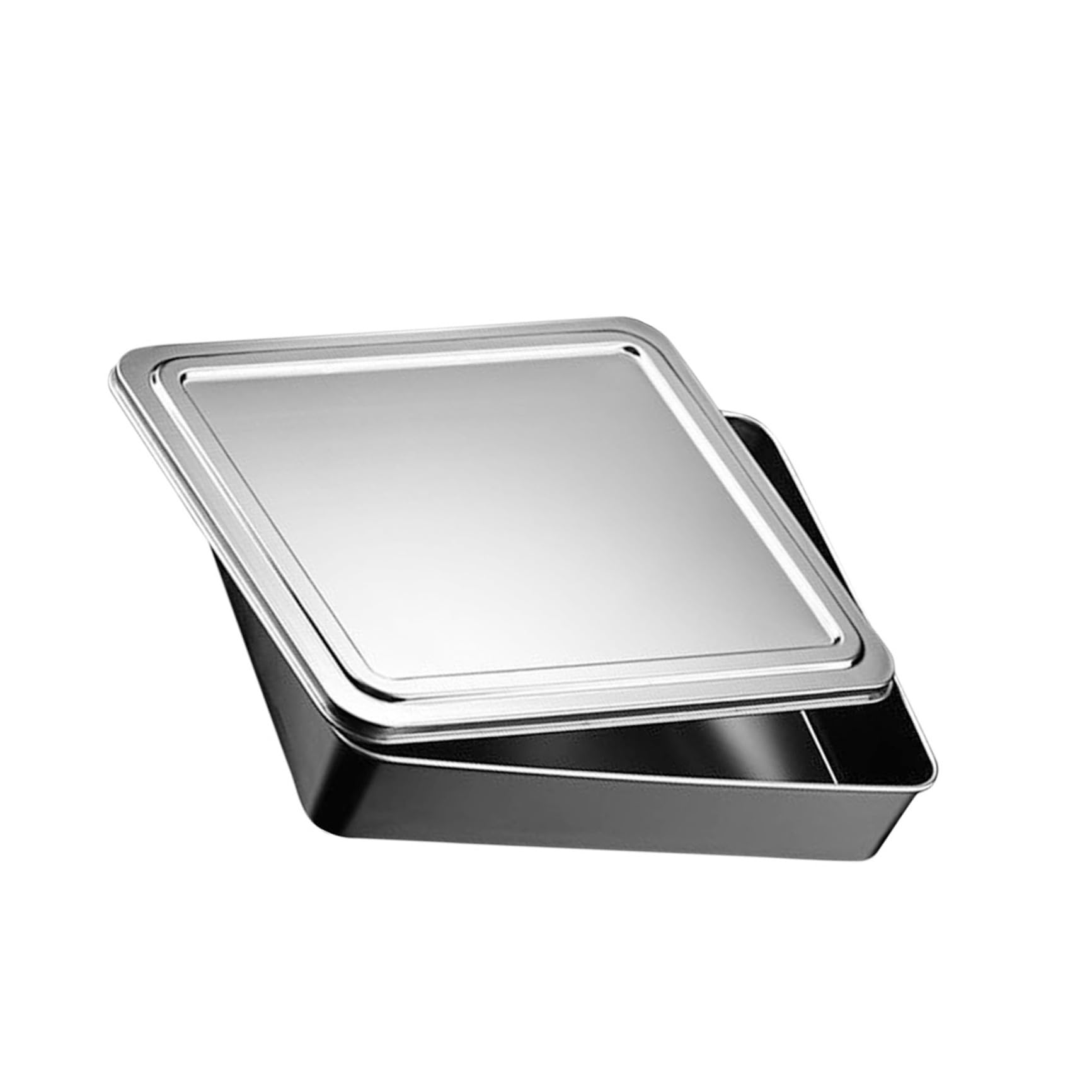 Molde para Hornear Capacidad Grande con Tapa de Acero Inoxidable Caja para Guardar Pasteles y Tiramisú y Diseño Rectangular para Uso en Cocina