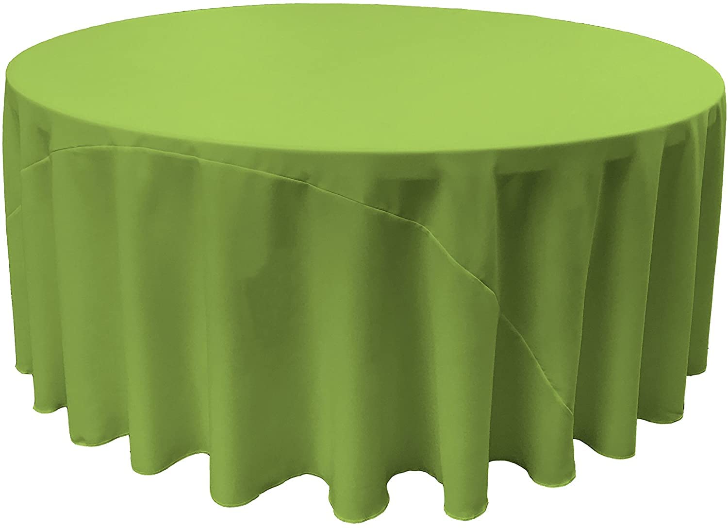 LA Linen Polyester Poplin Washable Round Tablecloth, Stain and Wrinkle Resistant Table Cover 120"