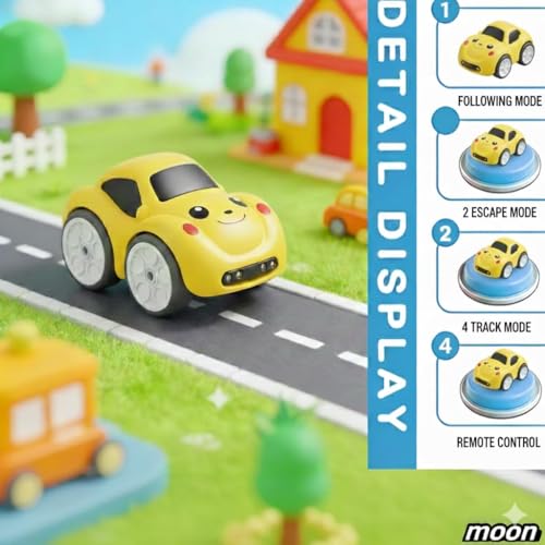 Image of Remote Control Cartoon Racing Car Toy for Kids | 2.4GHz RC Car with Easy Handheld Remote | Forward, Reverse, Left & Right | Educational Toy for Boys & Girls Age 3+ Years | Multi Colour