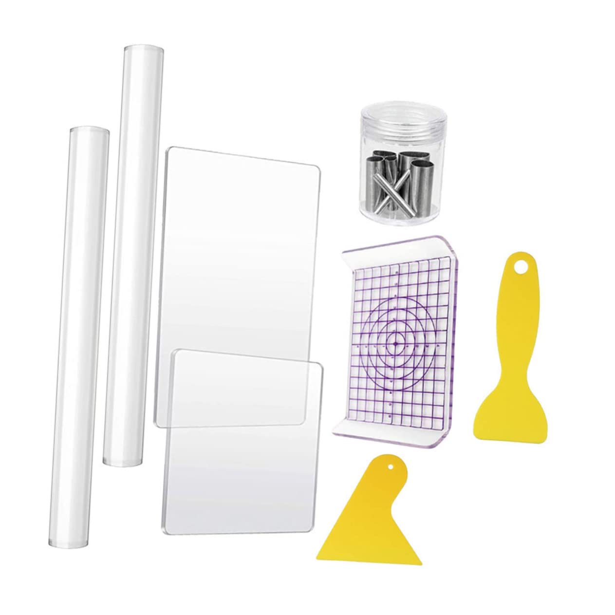 BEBEMOKO DIY Clay Tools Set 14pcs Ceramic Sculpting Kit Roller Backing Board Scrapers Easy to Use for Beginners