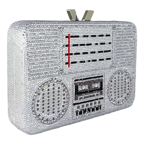 Image of Boutique De FGG Retro Mini Crystal Clutch Purses for Women Luxury,Novelty Rhinestone Evening Bag,Formal Party Clutch Handbag