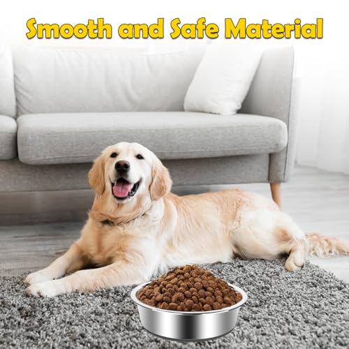 bssmmai 4 Stück Hundenapf Edelstahl, Hundenapf rutschfest mit Silikonboden, Hundenäpfe für Futter und Wasser, Hundeschüssel für Kleine Mittlere Große Hunde, Fressnapf Hund Metall, Dog Bowl (900ML)