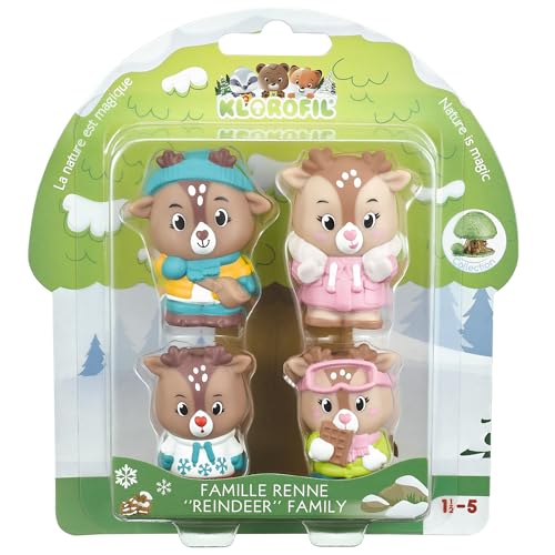 Sophie la Girafe Vulli - Lot de 4 personnages 'Gla Gla' à Collectionner - Famille Rennes - Jouets Enfants - Univers Klorofil - Invente tes Histoires - Thème...