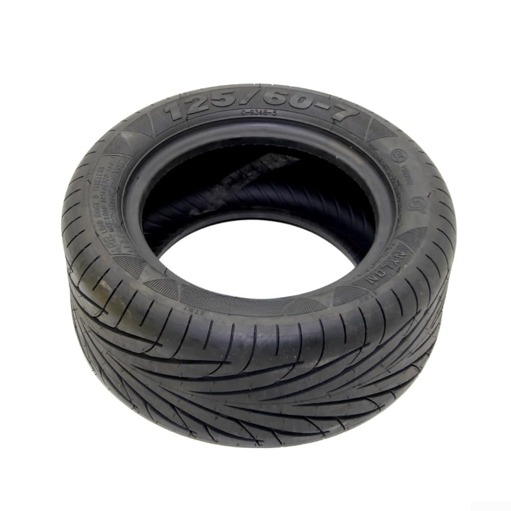 NexRen Pneumatico di ricambio per scooter 125/60-7, ruota in gomma senza camera d'aria con assorbimento degli urti antiscivolo, nero 1 set di pneumatici nero