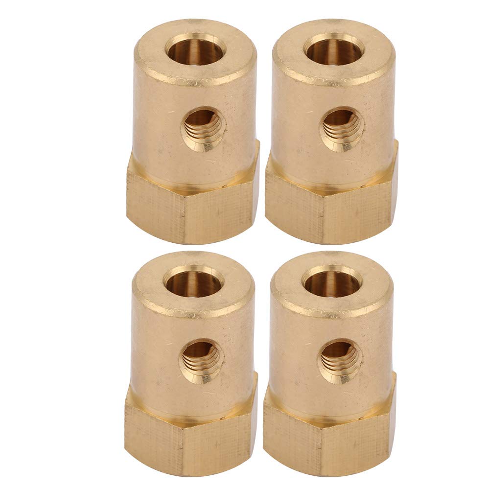 Coupleur Hexagonal, Connecteur d'arbre de Moteur en Laiton de qualité Supérieure, Coupleurs 4 Pièces pour Robots de Voitures Jouets, Diamètre Intérieur 3,17 Mm (Diamètre intérieur 5mm)