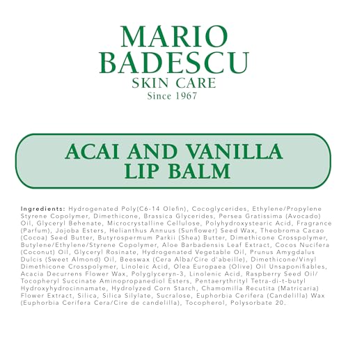 Image of Mario Badescu Moisturizing Lip Balm for Dry Cracked Lips, Infused with Coconut Oil and Shea Butter, Ultra-Nourishing Lip Care Moisturizer for Soft, Smooth and Supple Lips