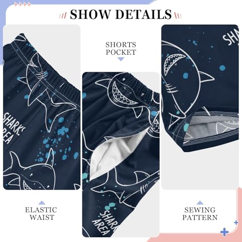 Shark Area Boys Long Pants Soft Trousers Elastic Waist Kids Lounge Bottoms with Pockets S-XL4