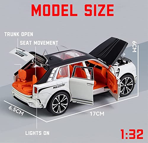 Image of Metal Pull Back Diecast Car 1:32 Rolls Royce Cullinan Masory Pull Back Car Model With Sound Light Boys Gifts Toys For Kids?Pack Of 1?, Multicolor