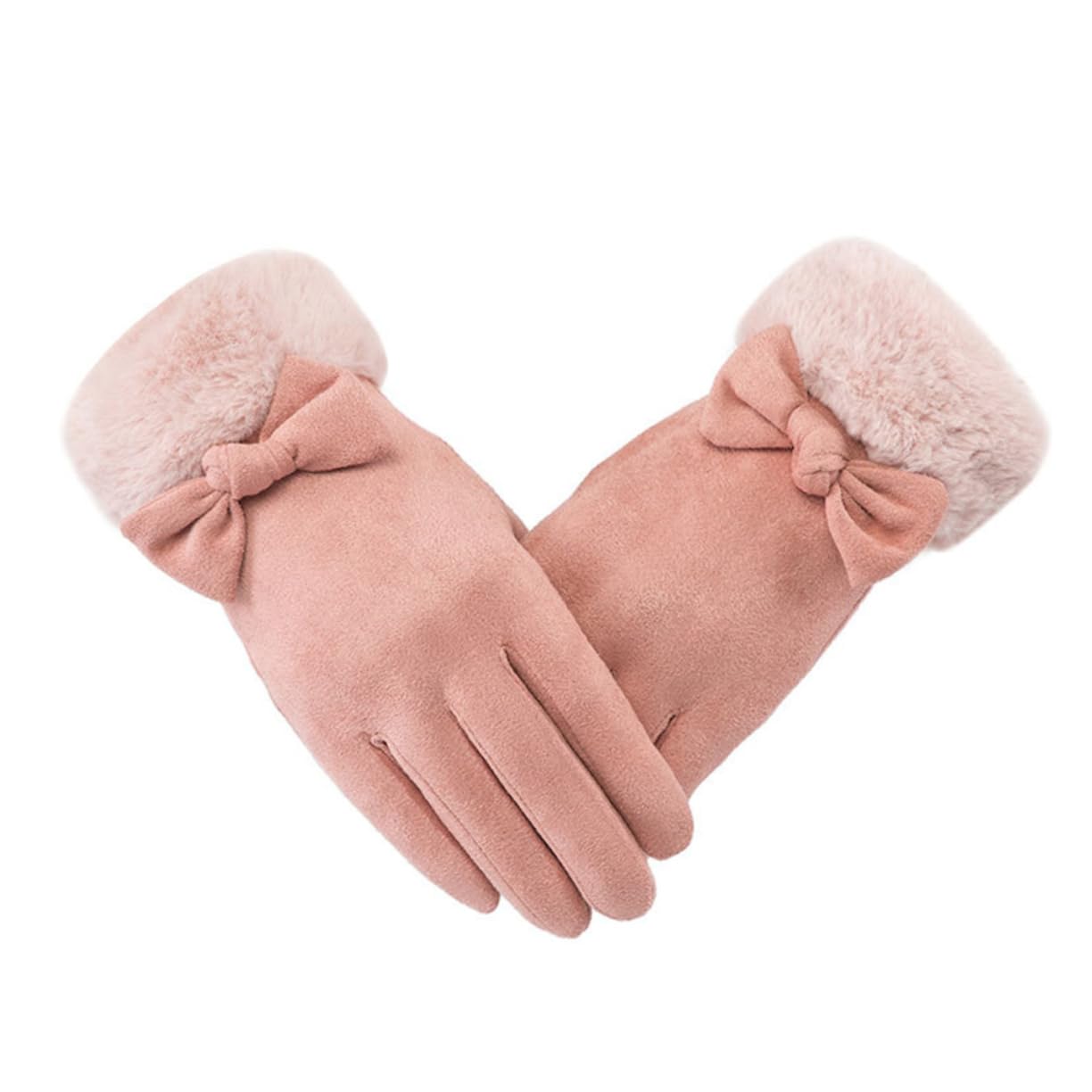 LIFKOME 3pares Guantes De Mujer Pantalla Táctil Guantes De Invierno Cálidos Lazo De Accesorios De Moda Color Rosa Para Actividades y