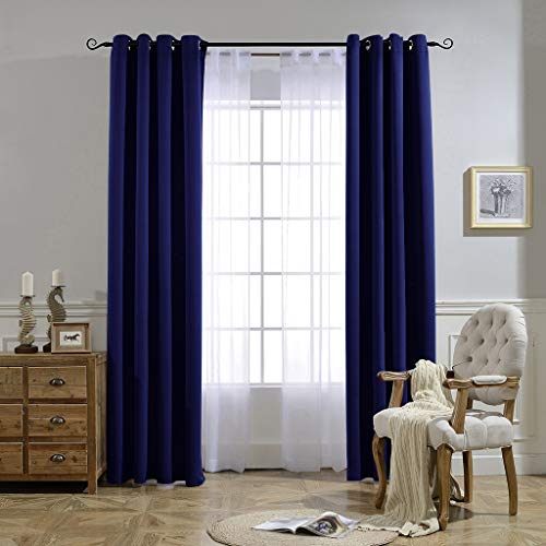 NICETOWN Blackout Window Curtain Panel - Home Fashion Thermal Insulated Room Darkening Drapery for Bedroom & Living Room, 52W x 95L, 1 Panel, Dark Blue