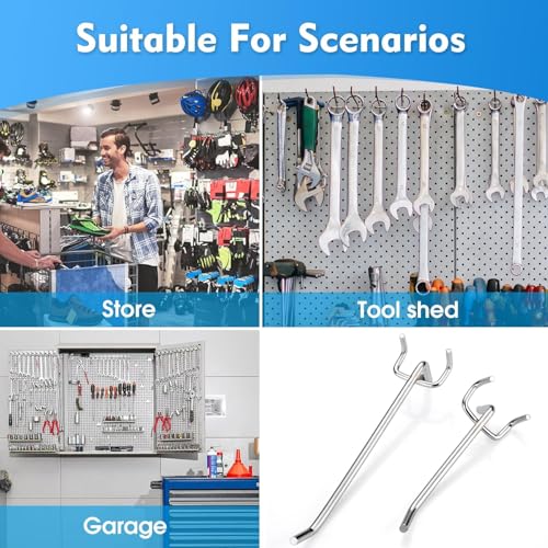 Dtoterul Lochwand Haken 30 Stück Lochwand Zubehör Lochwandhaken Stecktafel Zubehör Pegboard Haken Peg Board Anhänge Haken Werkzeugwand Hakenset Sortiment für Supermarktregale Baumärkte Werkzeugräume