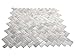 Tenedos Genuine Mother of Pearl White Oyster Herringbone Shell Mosaic Wall Tile Backsplash for Kitchen Bathroom Shower, Spas, Fireplace, Pool by Vogue Tile (Full Sheet)