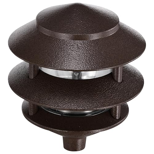 Image of Nuvo Lighting SF76 /632 One Light Two Louver Small Hood 120 Volt Die Cast Aluminum Durable Outdoor Landscape Pathway Lighting, Old Bronze