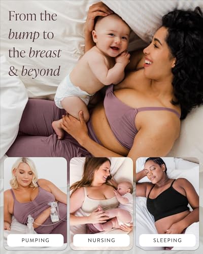 Kindred Bravely Sublime Lounge & Sleep Pumping Bra | Pumping & Nursing Sleep Bra (Black,Large-Super Busty)4