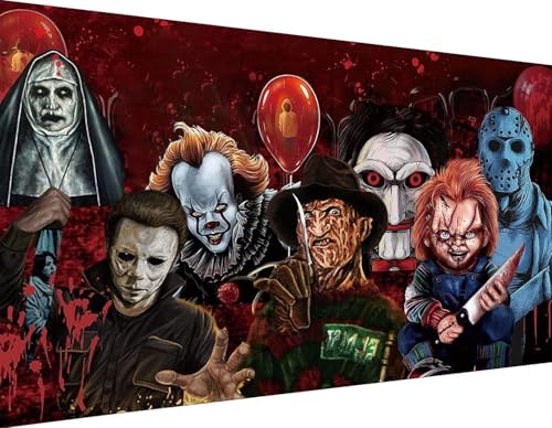 Halloween Horror Movies Large Diamond Art Kits for Adults Clown Diamond Painting Kits for Beginner Diamond Dots Full Drill Crafts for Gem Art Home Wall Decor for Teens Girls 5D DIY 15 .727.5in
