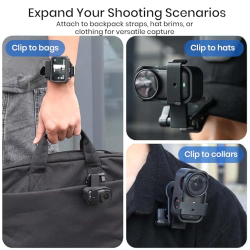 Image of ZORBES Camera Backpack Clip for DJI Osmo Nano, 360 Rotation Horizontal Vertical Quick Release Mount Hat Camera Clip for Backpack Compatible with DJI Nano Accessories