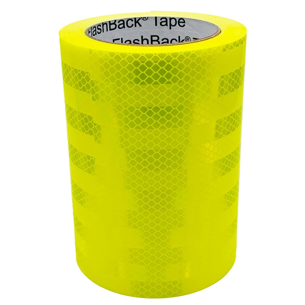FlashBack Microprismatic Reflective Tape High Visibility Self-adhesive Sticker Hi Vis Van Reflective Sticky Tape (Hi Vis Yellow, 150mm x 10 Metres) โ image 1