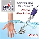 Rico IRPRO 1000 Watts Shockproof Japanese Technology Electric Water Heater Immersion Rod With Waterproof Protection|Instant Heating With Bucket Holder | ISI Certified 2 Y Replacement Warranty, Metal