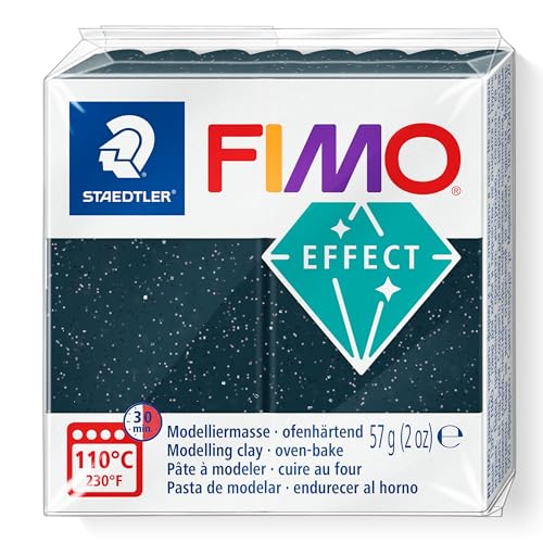 STAEDTLER - Fimo® effect - Pain pâte à modeler - 57 Grammes - Effet pierre noir poussière d'étoile - 8020-903