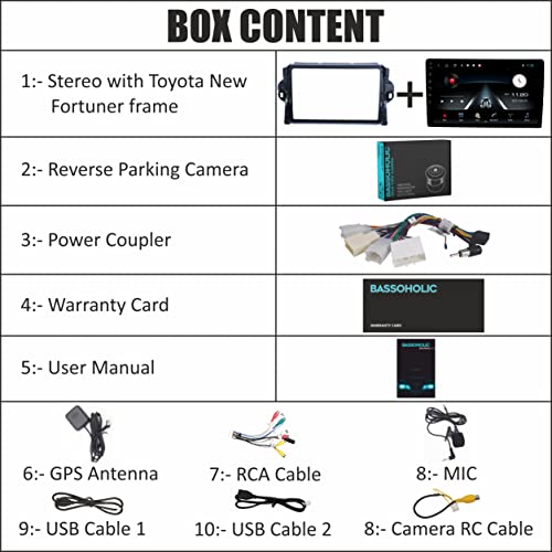 Image of 9 Inch Android Car Stereo for Toyota New Fortuner | 2GB+32GB | Full HD Display | WiFi | GPS | Bluetooth | SWC | Frame & HD Reverse Camera | Coupler Fit | 1 Year Warranty