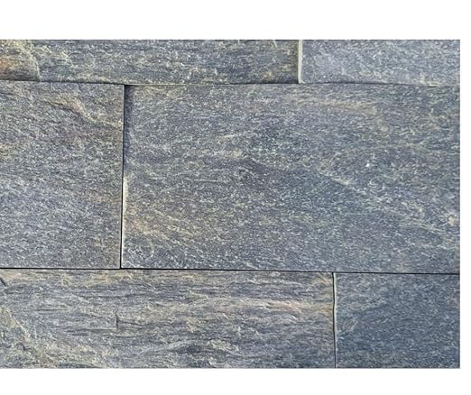Kalu Creations – Rivestimento in Serizzo Verde Naturale 30x15 cm (8 Pezzi) – Pietra Antiscivolo e Impermeabile per Interno ed Esterno – Design Elegante per Pareti, Caminetti, Facciate