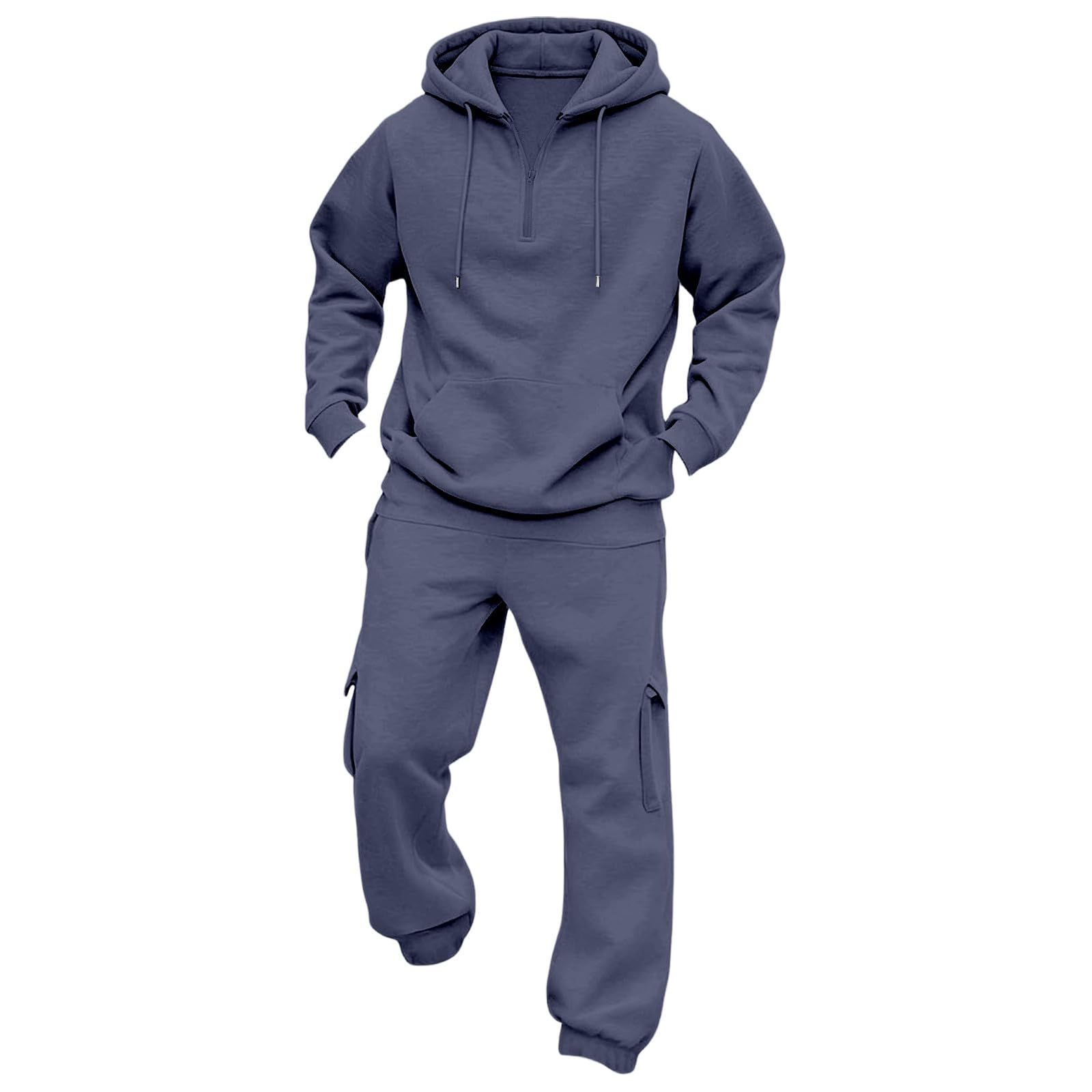 Tuta Uomo da Ginnastica 2 Pezzi, Felpa Cappucciata e Pantaloni Jog, Modello Versatile per Corsa, Casa e Uscite Quotidiane