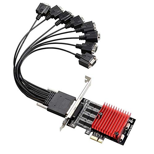 SATMW PCI-Express to 8 Ports RS232 DB9 Serial Card with Asix mcs9900 Fan Output Cable Pice RS-232 high Speed Chipset 920KB