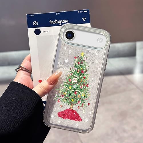 Coque iPhone 17 Pro sapin de Noël avec flocon de neige flottant - 6