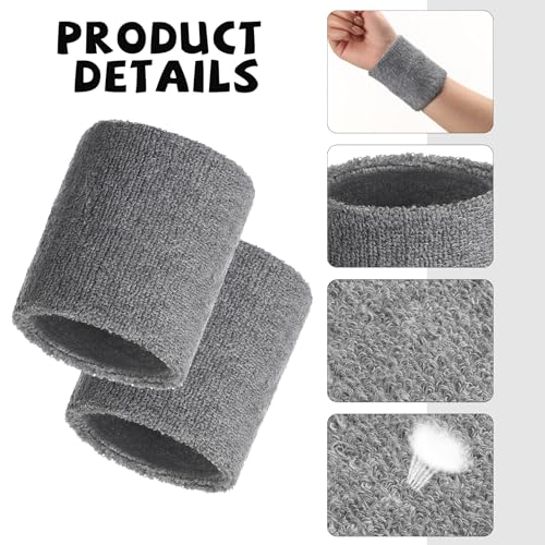 Image of WILLBOND 8 Pack Wrist Sweatbands Sports Wristbands Tennis Sweatbands Neon 80s Thick Cotton Gymnastics Sweat Band Athletic Football Soccer Sports Wristband for Men Women Party