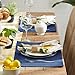 DII Basic Everyday Ribbed Tabletop 100% Cotton, Placemat Set, 13x19, Nautical Blue, 6 Piece