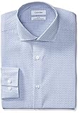 Calvin Klein Men's Non Iron Slim Fit Graphic Check Spread Collar Dress Shirt
