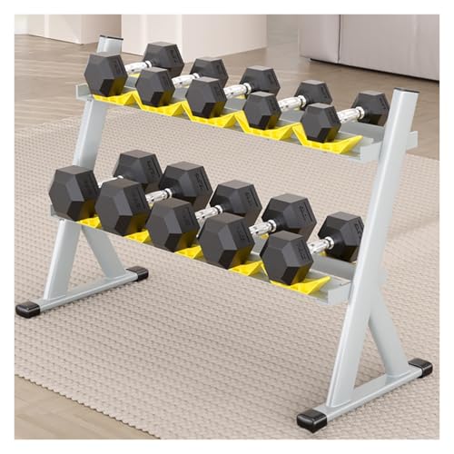 ZGFHNY Juego de Mancuernas hexagonales recubiertas de 75 kg a 290 kg, Mancuernas Duradera de Hierro Fundido con Rack para musculación, Entrenamiento de Fuerza en Casa Gimnasio(75kg Set)