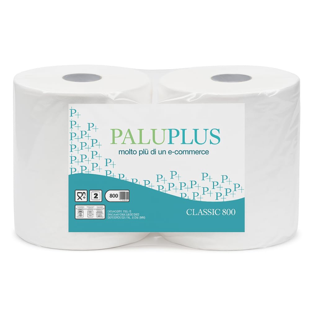 12 Rotoli Asciugamani Di Carta BLU - Pura Cellulosa 2 Veli, Per Dispenser, Officina E Pulizie Professionali - Foto 8