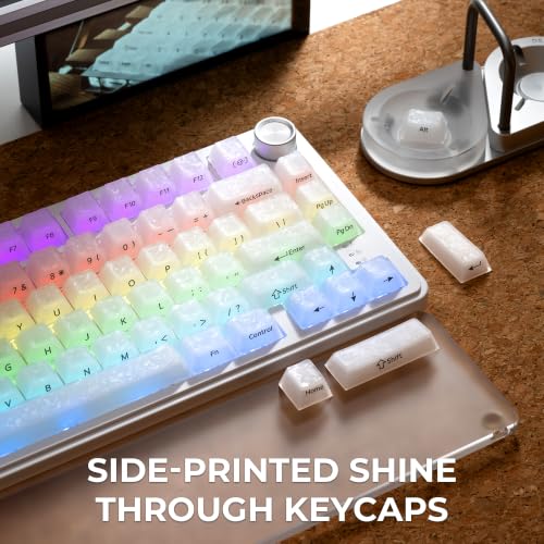 Image of XVX Frost Jelly Keycaps, Forged Carbon-Look Translucent Keyboard Keycaps | Cherry Profile 126 Keys Keycap Sets for Mechanical Keyboard with MX Switches