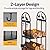 VIVOHOME 3ft 2-Tier Firewood Storage Log Rack with 4 Hanging Hooks, Double Coated Solid Wrought Iron Fireplace Wood Holder Stacker Stand with Elk Pattern for Indoor Outdoor