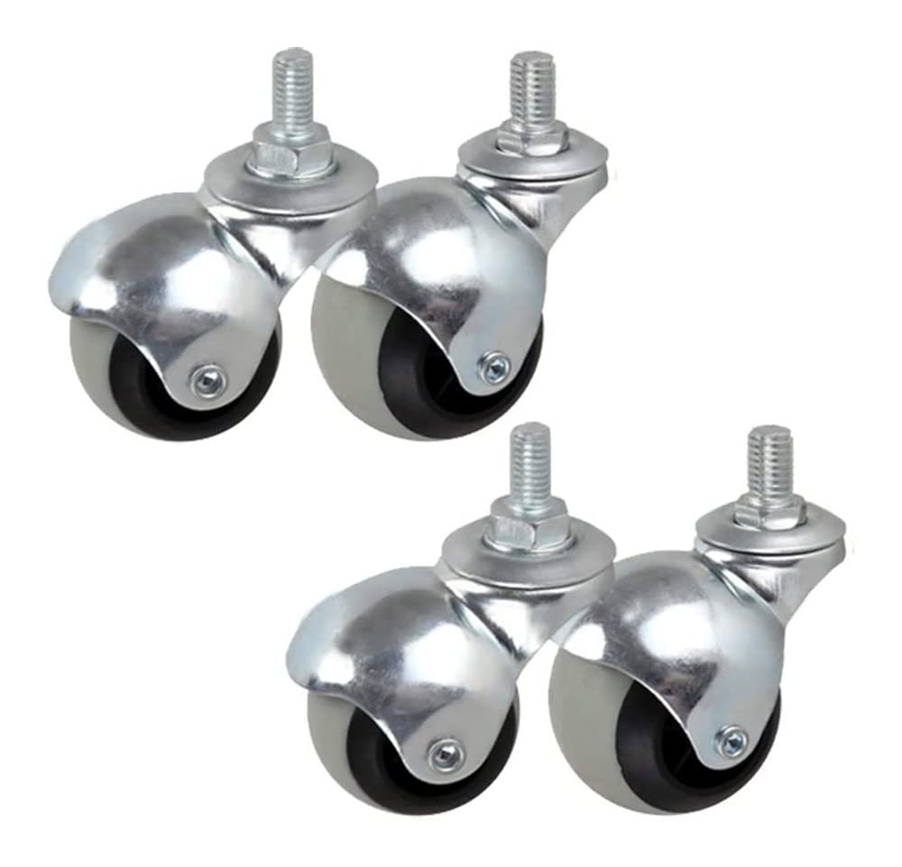 Bürorollen Rollen 2 Zoll sphärische Nylon-Sofa-Möbelrolle, 50 mm Durchmesser, Lenkrollen, Rollen mit fester Platte, Rad zum Sofa, Schrank, Bürostuhl, 4 Packungen Rollen (Größe: 2 Zoll-8 mm)