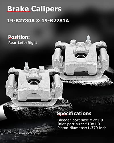 Image of cciyu 19-B2780A 19-B2781A Rear Left & Right Brake Calipers Assembly w /Bracket 2007 2008 2009 2010 2011 2012 For Nissan For Altima,2007 2008 For Nissan For Maxima