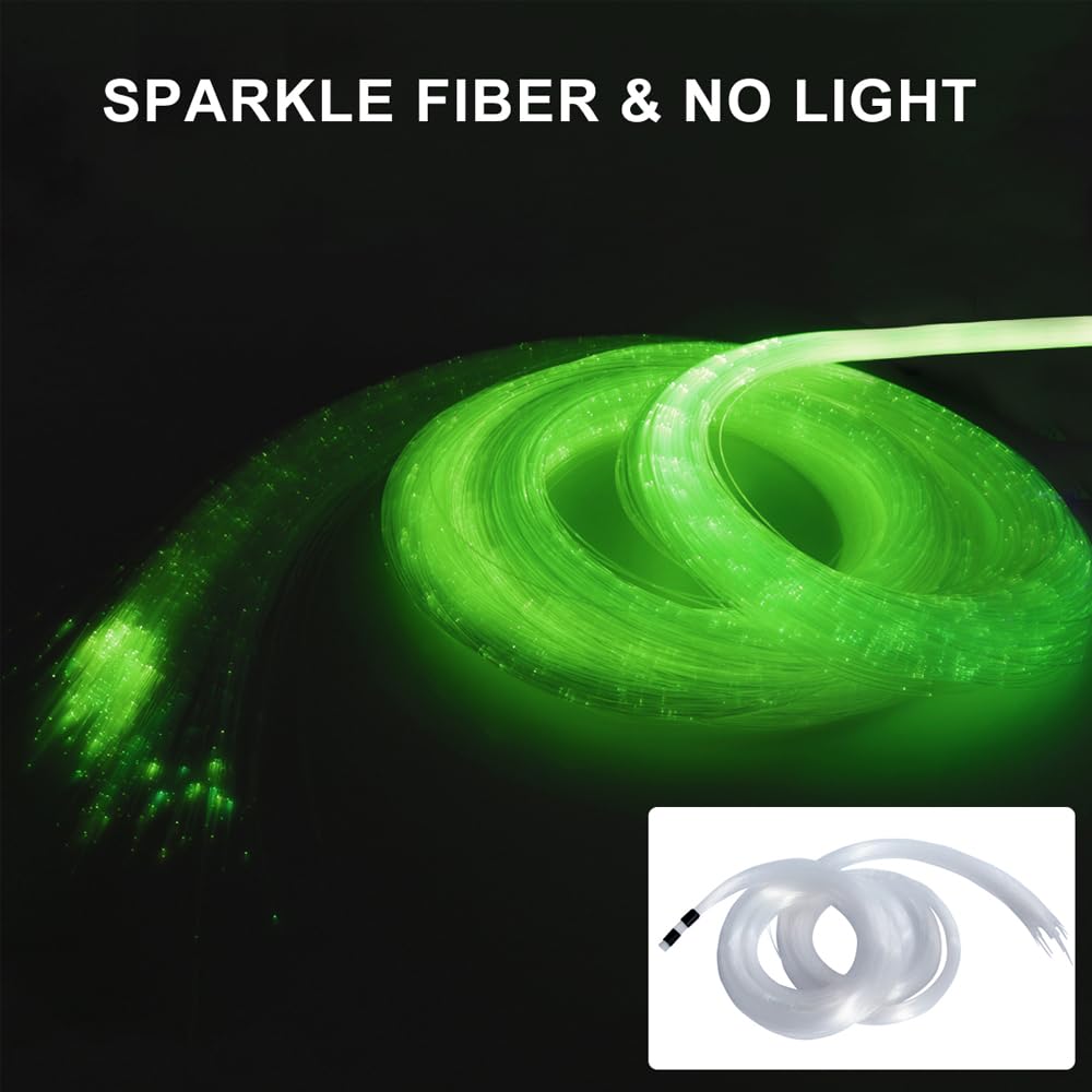 Lámpara de techo de 16 W con efecto cielo estrellado de fibra óptica para auto con 650 piezas * 0,75 mm * 3 m Twinkle Meteor 2 en 1 Modelo Música Sync APP Control para regalos de boda Luces de