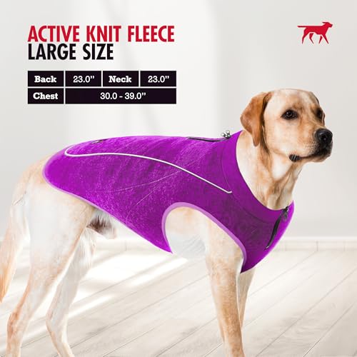 Image of Insulated Fleece Sweater for Dogs | Lightweight Warm Dog Vest | Zipper Port for Harness | Cold Weather Winter Jacket | Rain Snow Repellant Coat | Adjustable for Small Medium Large Girl Dogs (Purple /L)