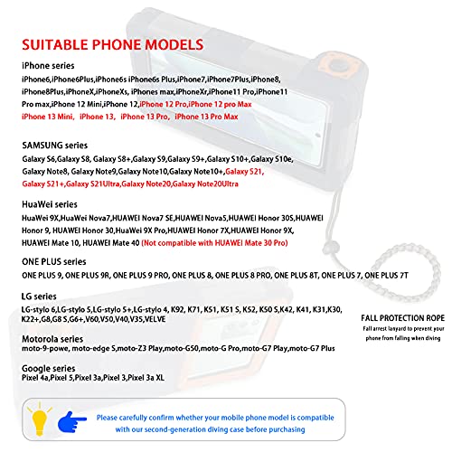 Image of Professional Diving Upgrade Waterproof Protective Case, Outdoor Swimming Snorkeling Surfing Underwater Photo Video Housing for iPhone Galaxy Huawei OnePlus LG Motorola Google Series Smartphones