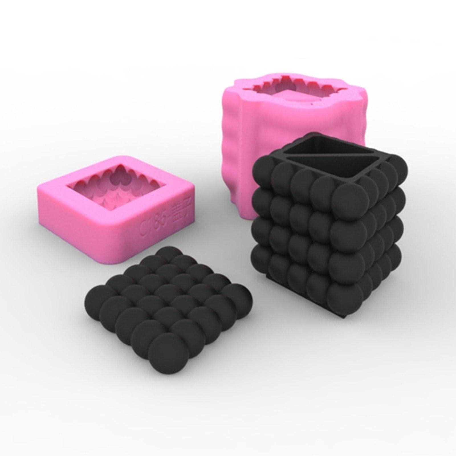 Stampo in silicone a forma di sfera sfaccettata a forma di triangolo, per gioielli, in resina, realizzato a mano, con coperchio